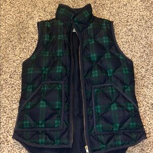 J Crew Plaid Quilted Vest